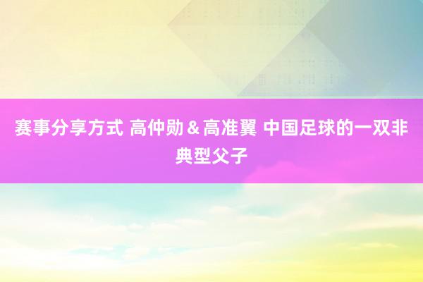 赛事分享方式 高仲勋＆高准翼 中国足球的一双非典型父子