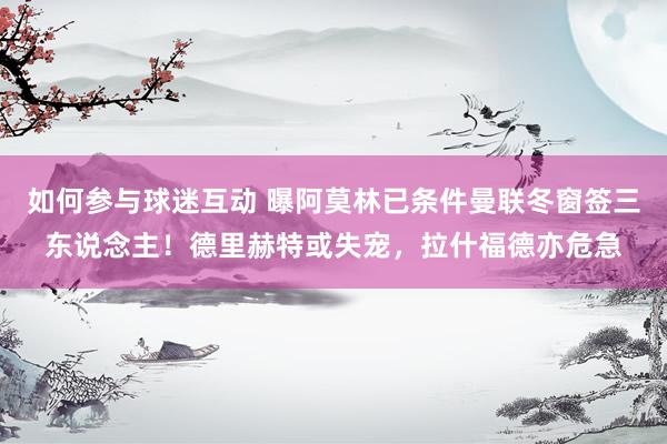 如何参与球迷互动 曝阿莫林已条件曼联冬窗签三东说念主！德里赫特或失宠，拉什福德亦危急