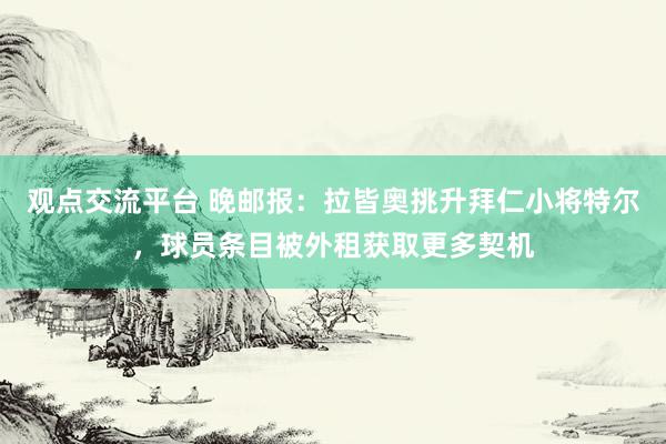 观点交流平台 晚邮报：拉皆奥挑升拜仁小将特尔，球员条目被外租获取更多契机