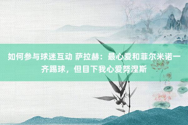 如何参与球迷互动 萨拉赫：最心爱和菲尔米诺一齐踢球，但目下我心爱努涅斯