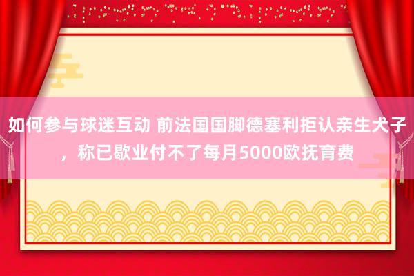 如何参与球迷互动 前法国国脚德塞利拒认亲生犬子，称已歇业付不了每月5000欧抚育费