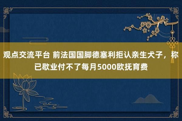 观点交流平台 前法国国脚德塞利拒认亲生犬子，称已歇业付不了每月5000欧抚育费