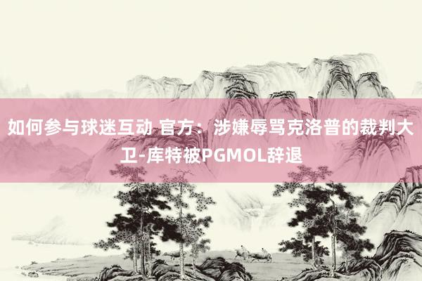 如何参与球迷互动 官方：涉嫌辱骂克洛普的裁判大卫-库特被PGMOL辞退